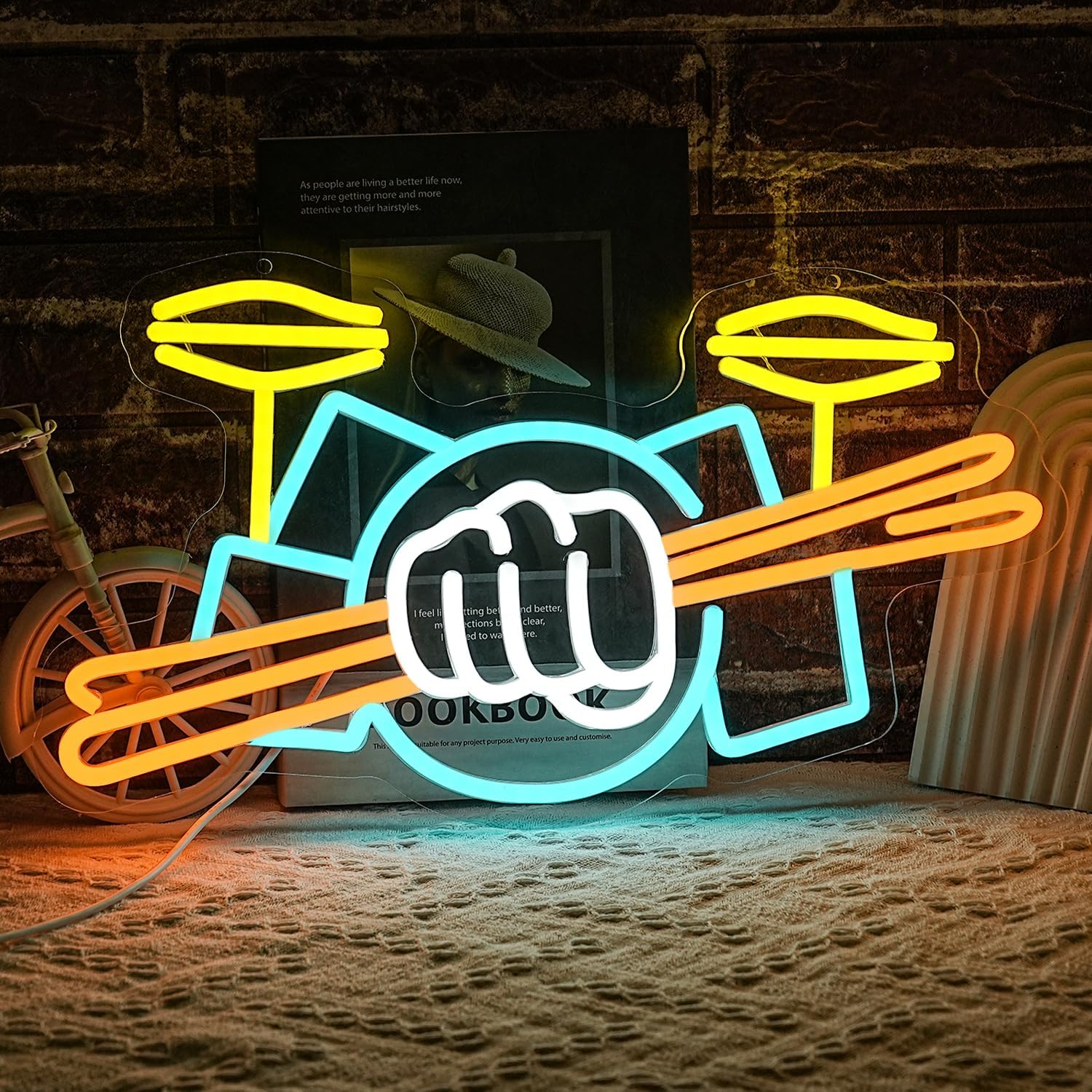 Musical Instrument With A - Lampu Neon LED Set Drum Bertenaga