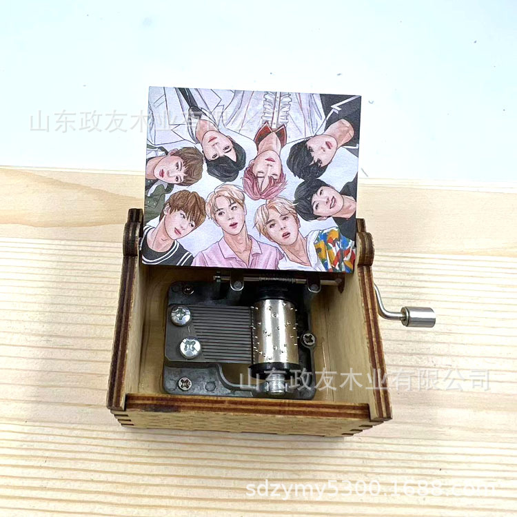 Musical Instrument Handpan - Kotak Musik Kayu Putar Manual BTS