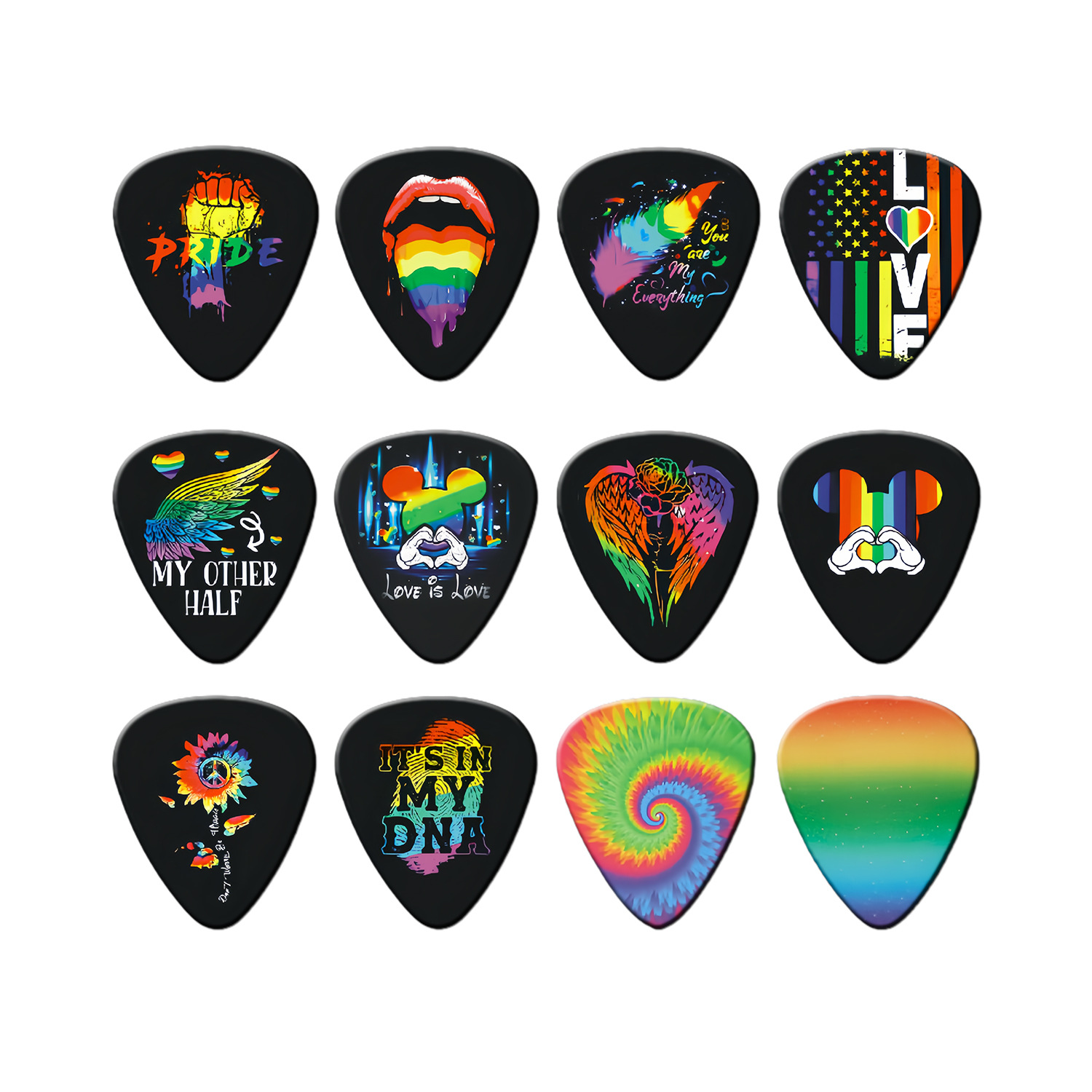 12 Buah Pick Gitar 0.46mm 0.71 - Musical Instrument Organ ulasan dan harga