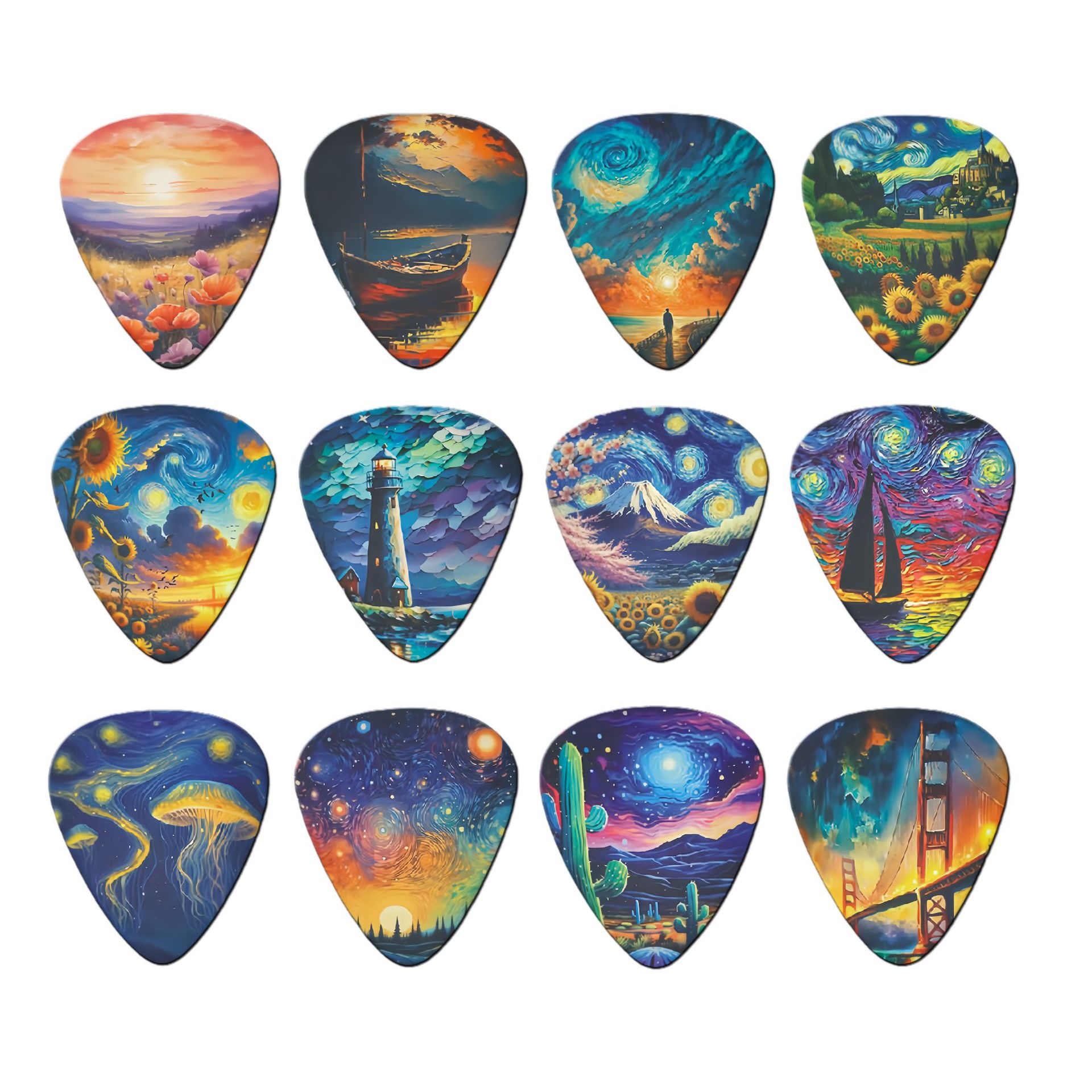12 Buah Pick Gitar 0.46mm 0.71 - Musical Instrument Organ ulasan dan harga