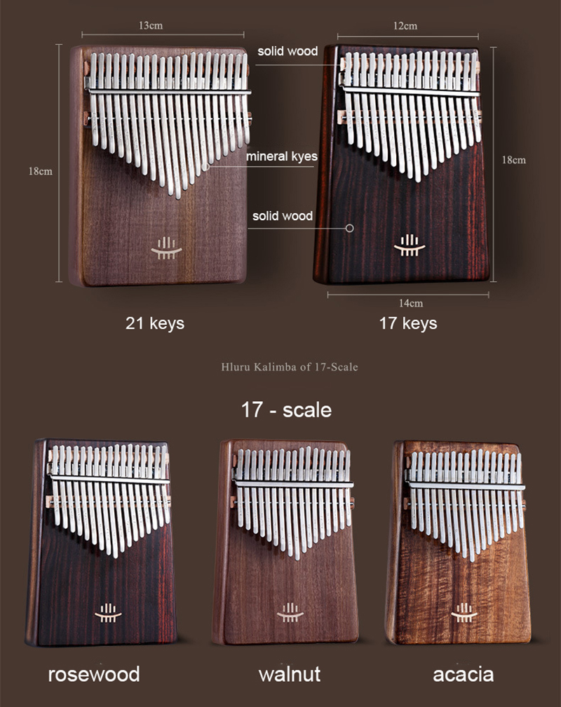 Hluru Kalimba 17 kunci dengan  - Musical Instrument Qin ulasan dan harga